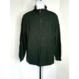 Tasso Elba 1/4 Zip Sweater Sz L Green Classic Preppy Cabincore‎ Normcore Dadcore